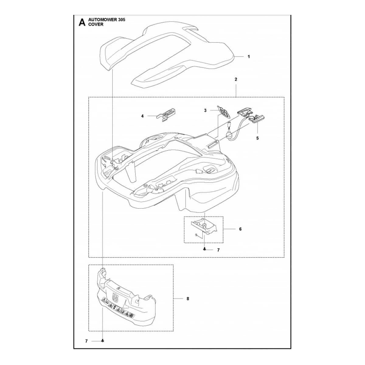 Parachoques Trasero Automower® 305 |310 | 315 | Ref. 596 56 85 01